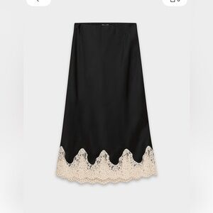 Aritzia Wilfred Henrietta Satin Skirt, Black, XS